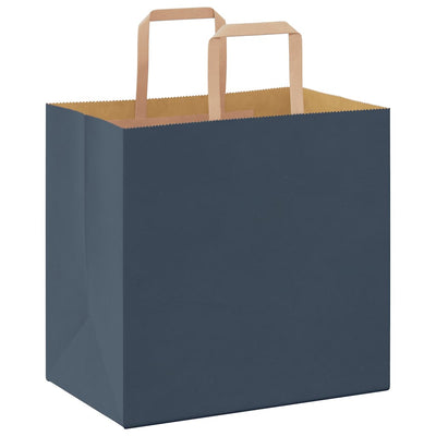 Paper Bags 250 pcs with Handles Blue 26x17x25 cm