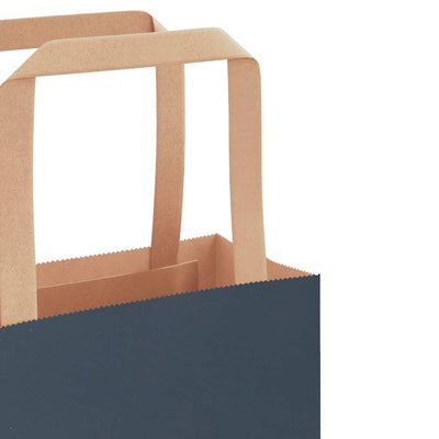 Paper Bags 250 pcs with Handles Blue 26x17x25 cm