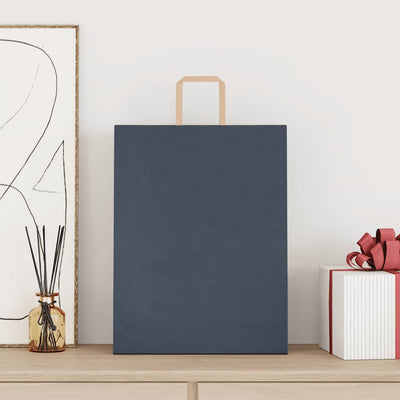 Paper Bags 250 pcs with Handles Blue 32x12x42 cm