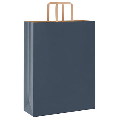 Paper Bags 250 pcs with Handles Blue 32x12x42 cm