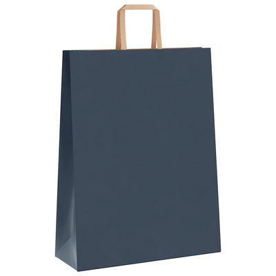 Paper Bags 250 pcs with Handles Blue 32x12x42 cm