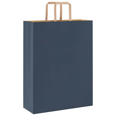 Paper Bags 250 pcs with Handles Blue 32x12x42 cm