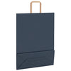 Paper Bags 250 pcs with Handles Blue 32x12x42 cm