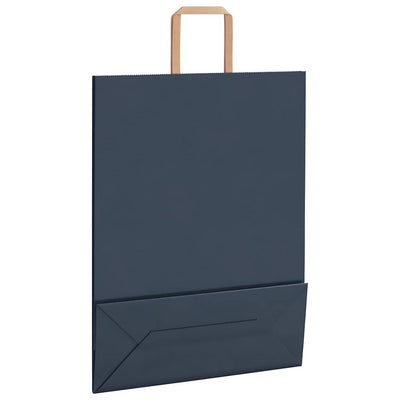 Paper Bags 250 pcs with Handles Blue 32x12x42 cm
