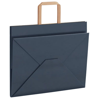 Paper Bags 250 pcs with Handles Blue 32x22x24 cm