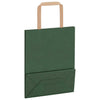 Paper Bags 250 pcs with Handles Green 18x8x22 cm