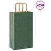 Paper Bags 250 pcs with Handles Green 21x11x36 cm