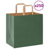 Paper Bags 250 pcs with Handles Green 26x17x25 cm