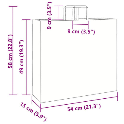 Paper Bags 250 pcs with Handles Green 54x15x49 cm