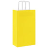 Paper Bags 50 pcs with Handles Yellow 21x11x36 cm