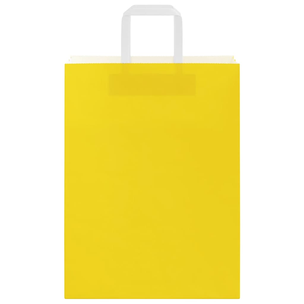 Paper Bags 50 pcs with Handles Yellow 26x12x35 cm