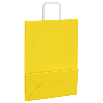 Paper Bags 50 pcs with Handles Yellow 26x12x35 cm