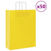 Paper Bags 50 pcs with Handles Yellow 32x12x42 cm