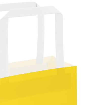 Paper Bags 50 pcs with Handles Yellow 32x17x25 cm