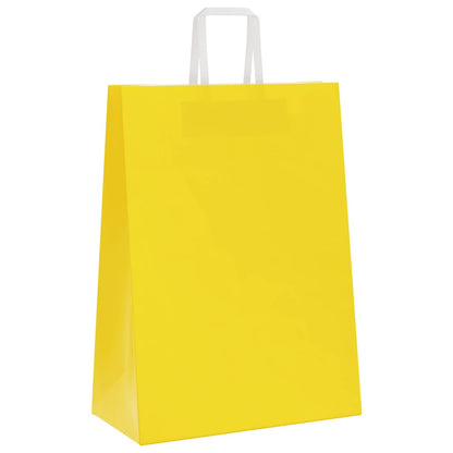 Paper Bags 50 pcs with Handles Yellow 32x17x44 cm