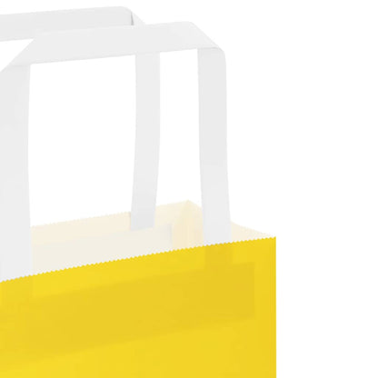 Paper Bags 250 pcs with Handles Yellow 21x11x31 cm
