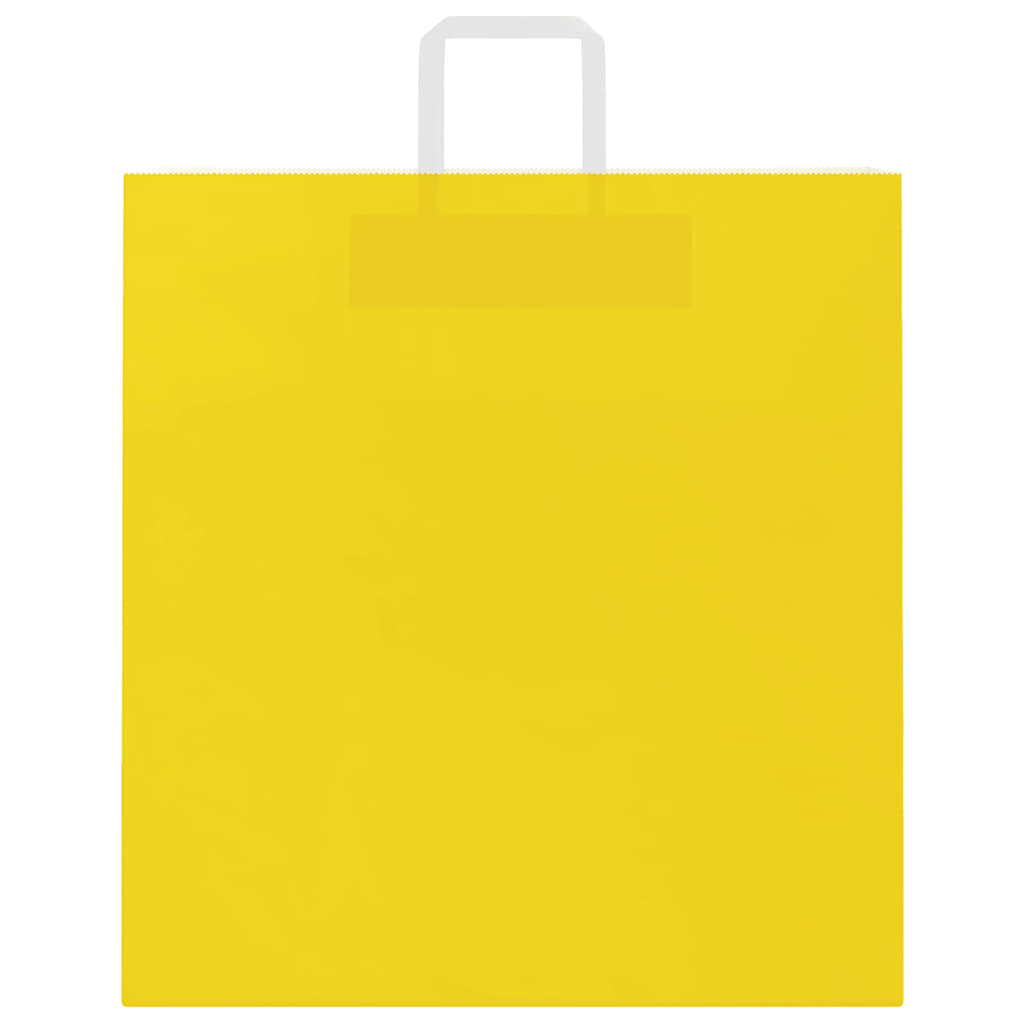 Paper Bags 250 pcs with Handles Yellow 45x17x48 cm