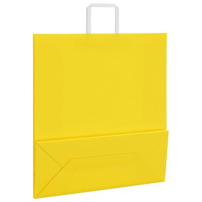 Paper Bags 250 pcs with Handles Yellow 45x17x48 cm