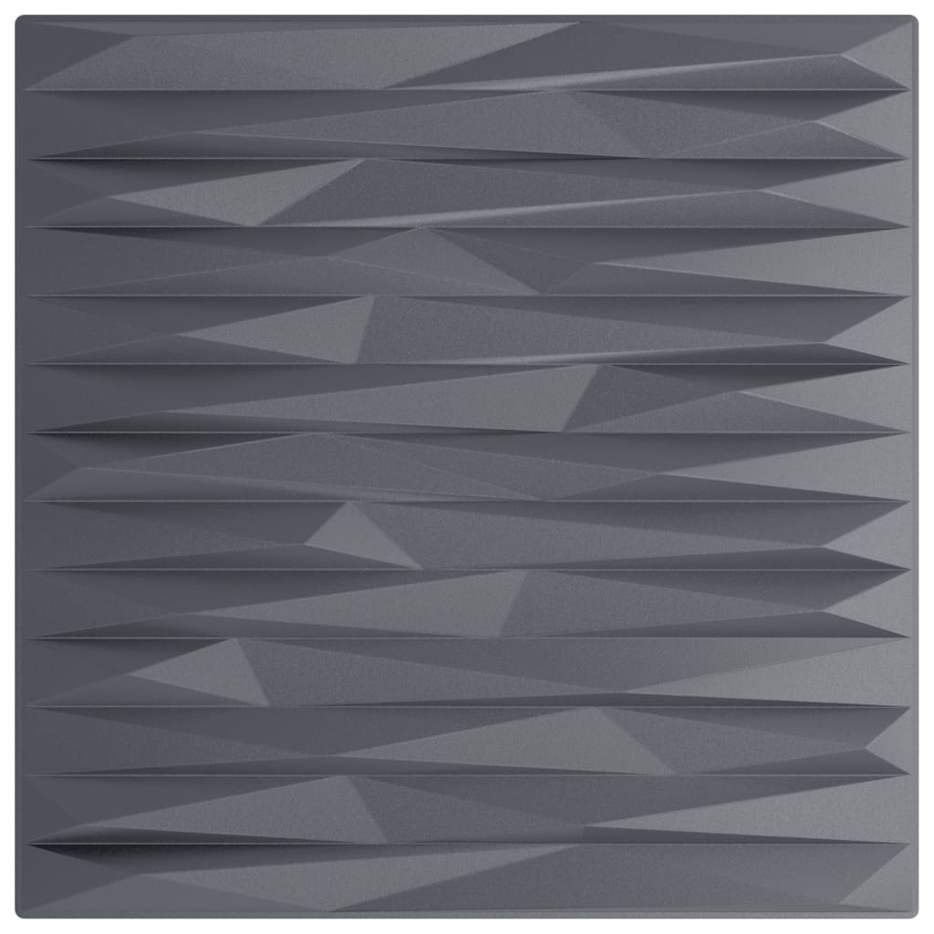 Wall Panels 12 pcs Grey 50x50 cm XPS 3 m² Stone