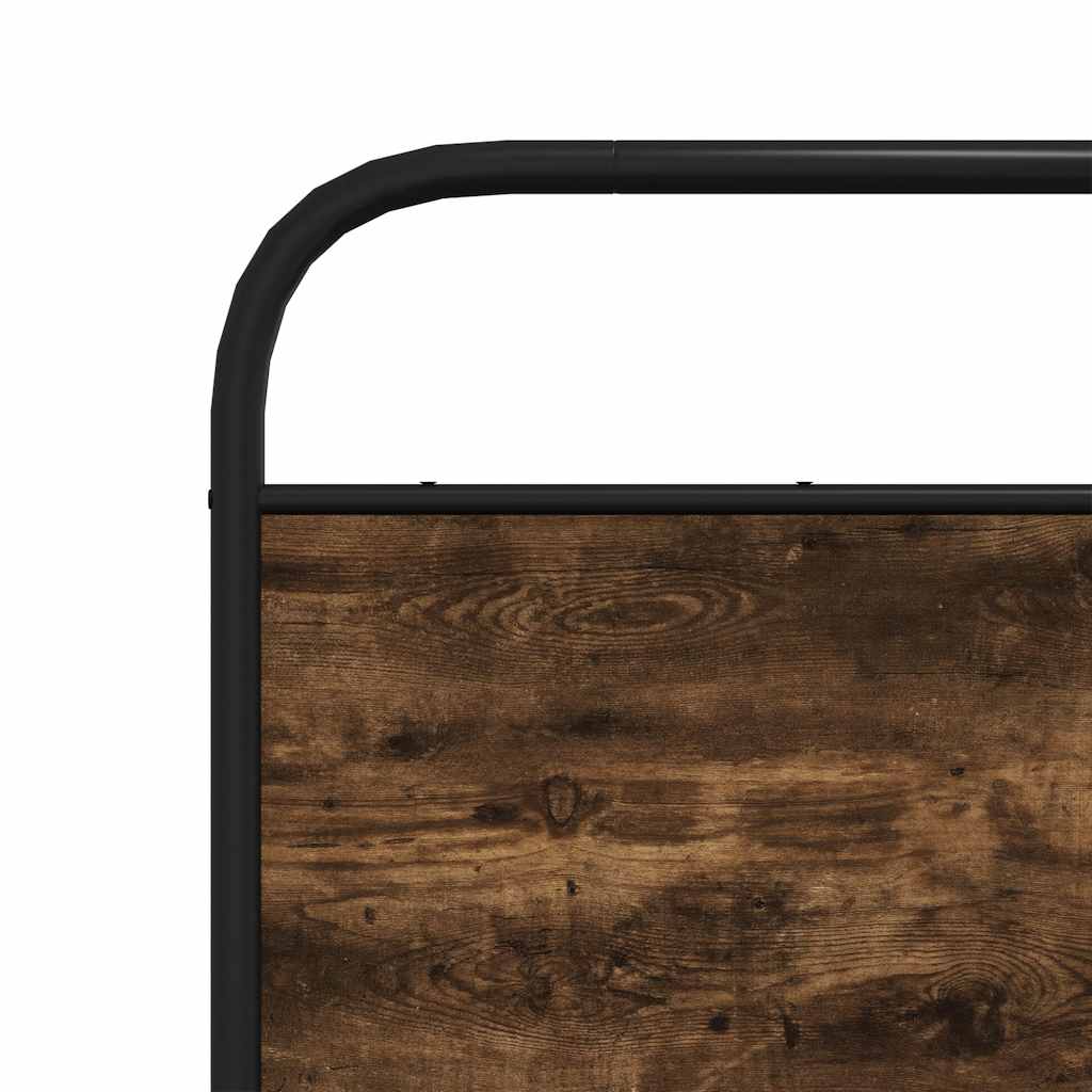 Metal Bed Frame without Mattress Smoked Oak 200x200 cm