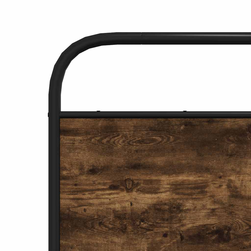 Metal Bed Frame without Mattress Smoked Oak 200x200 cm