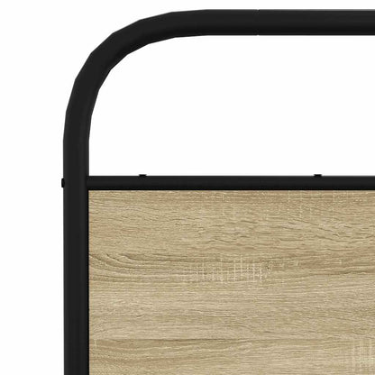 Metal Bed Frame without Mattress Sonoma Oak 137x190 cm