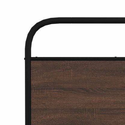 Metal Bed Frame without Mattress Brown Oak 180x200 cm Super King