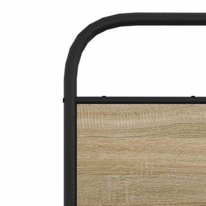 Metal Bed Frame without Mattress Smoked Oak 160x200 cm