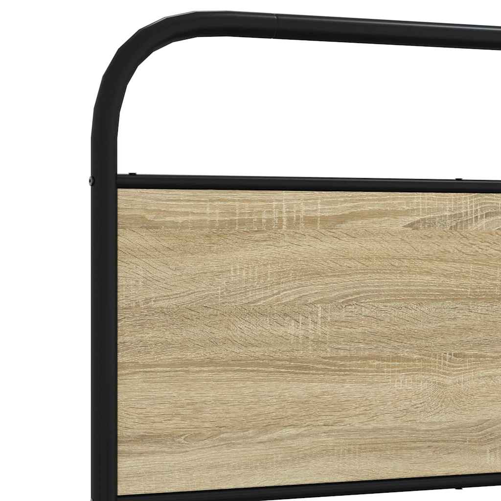 Metal Bed Frame without Mattress Sonoma Oak 183x213 cm
