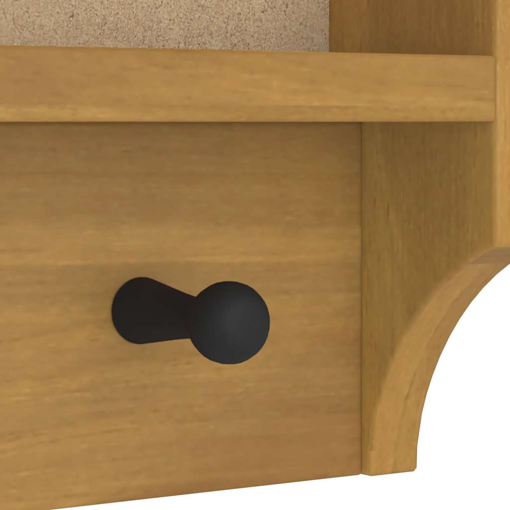 Wall-mounted Coat Rack SANDNES 45x12x35 cm Solid Wood Pine