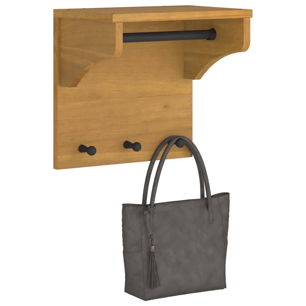 Wall-mounted Coat Rack SANDNES 43x30x42 cm Solid Wood Pine