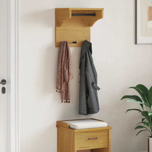 Wall-mounted Coat Rack SANDNES 43x30x42 cm Solid Wood Pine