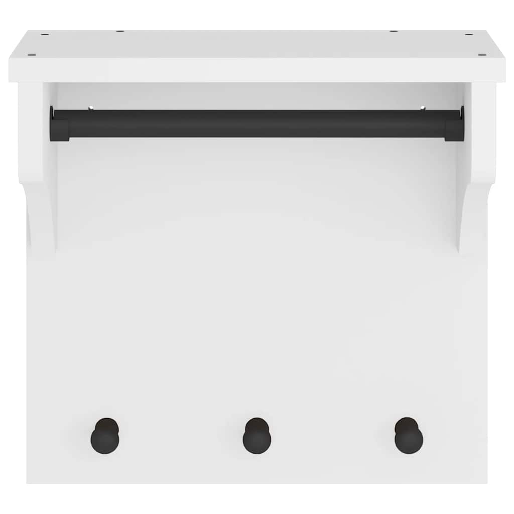 Wall-mounted Coat Rack SANDNES White 43x30x42 cm Solid Wood Pine