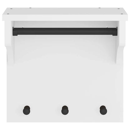 Wall-mounted Coat Rack SANDNES White 43x30x42 cm Solid Wood Pine