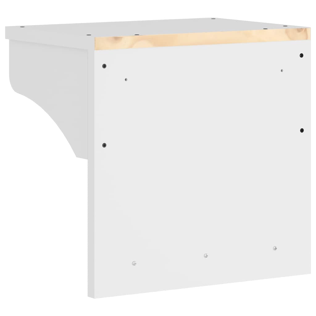 Wall-mounted Coat Rack SANDNES White 43x30x42 cm Solid Wood Pine