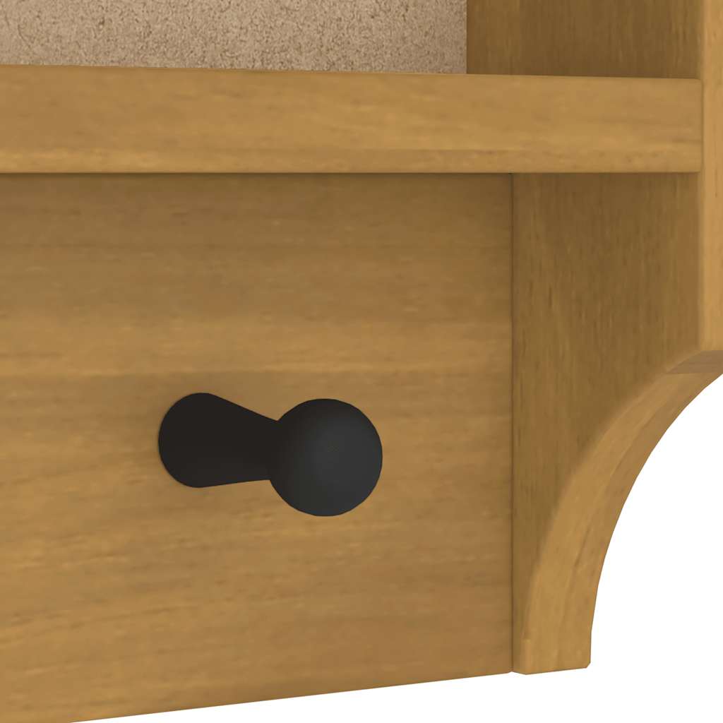Wall-mounted Coat Rack SANDNES 87x12x35 cm Solid Wood Pine