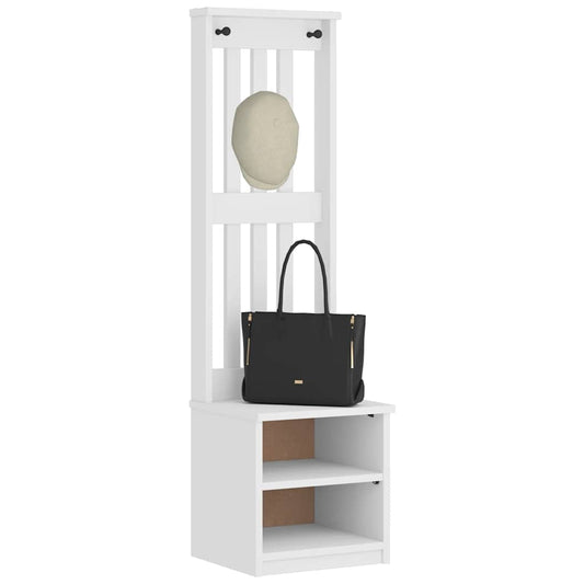 Hall Tree SANDNES White 45x40x159.5 cm Solid Wood Pine