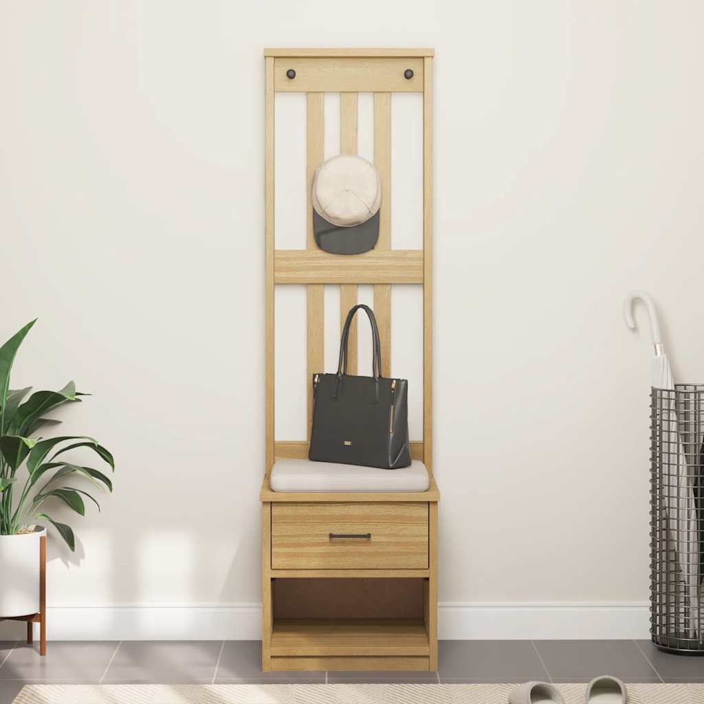 Hall Tree SANDNES 45x40x159.5 cm Solid Wood Pine