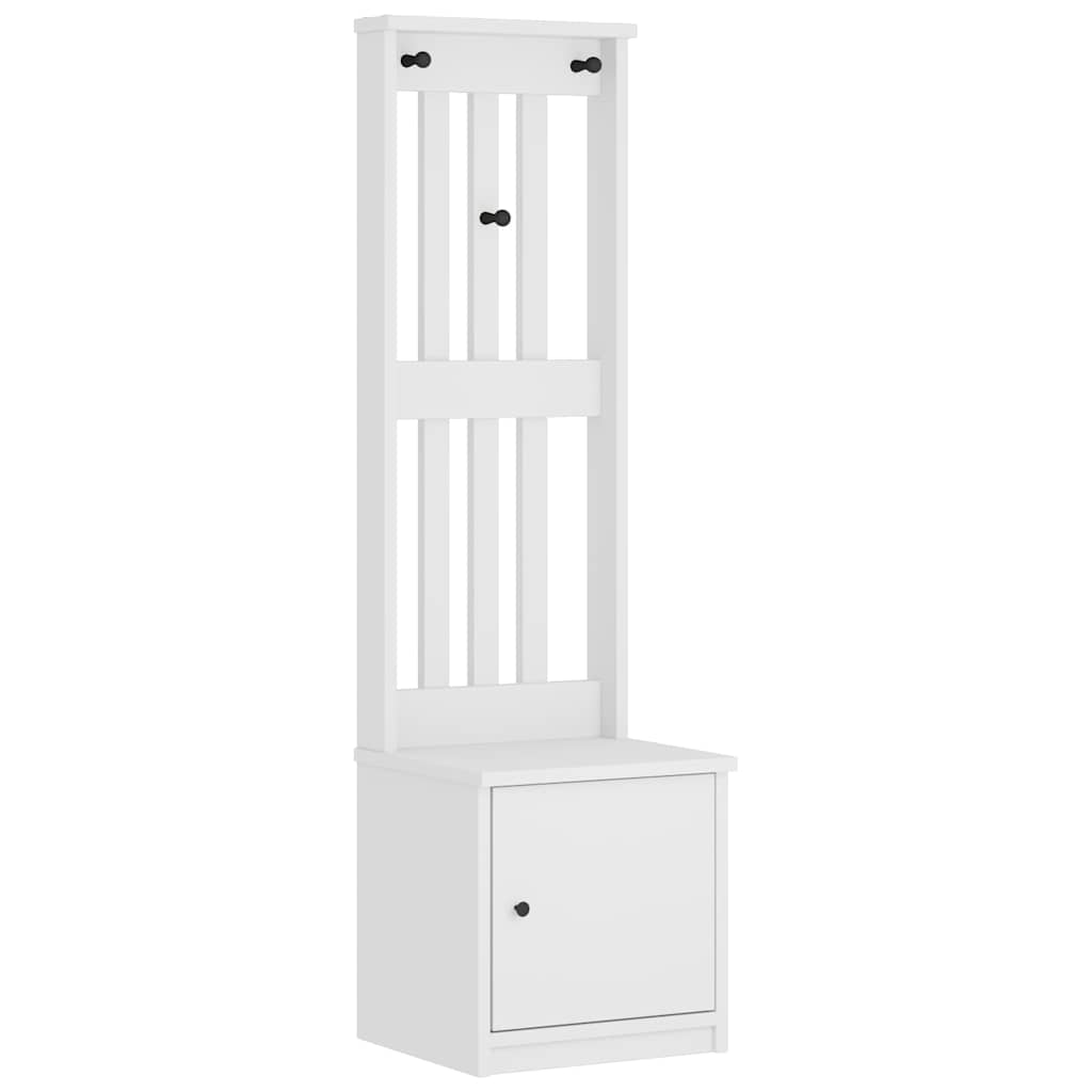 Hall Tree SANDNES White 45x40x159.5 cm Solid Wood Pine