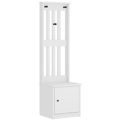 Hall Tree SANDNES White 45x40x159.5 cm Solid Wood Pine