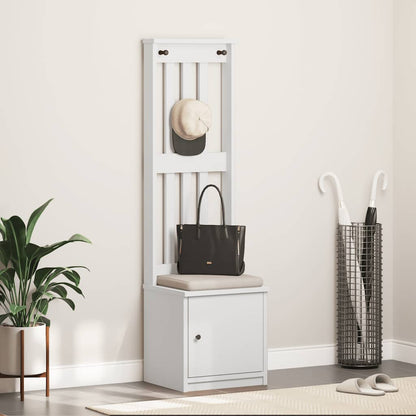 Hall Tree SANDNES White 45x40x159.5 cm Solid Wood Pine