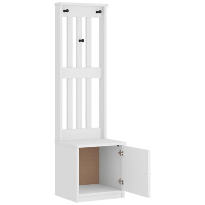 Hall Tree SANDNES White 45x40x159.5 cm Solid Wood Pine