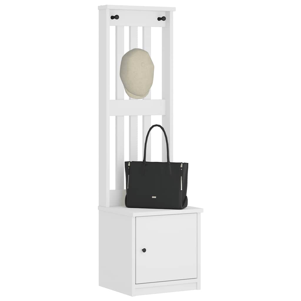 Hall Tree SANDNES White 45x40x159.5 cm Solid Wood Pine