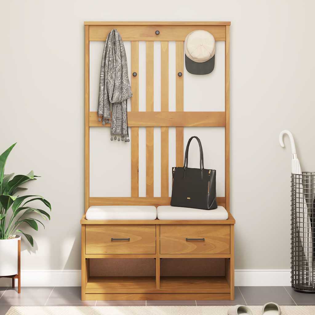 Hall Tree SANDNES 87x40x159.5cm Solid Wood Pine