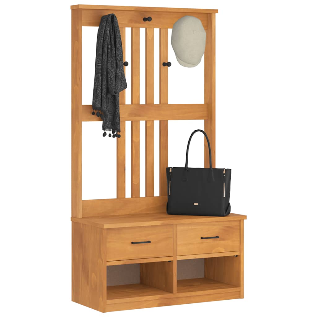 Hall Tree SANDNES 87x40x159.5cm Solid Wood Pine
