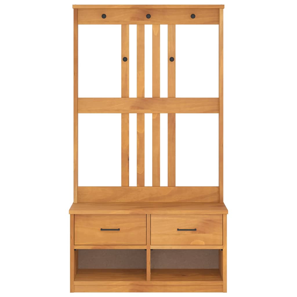 Hall Tree SANDNES 87x40x159.5cm Solid Wood Pine