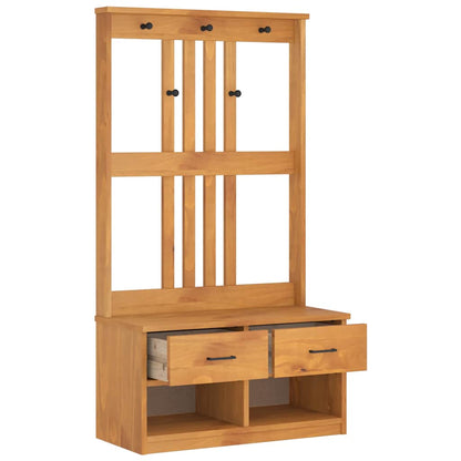 Hall Tree SANDNES 87x40x159.5cm Solid Wood Pine