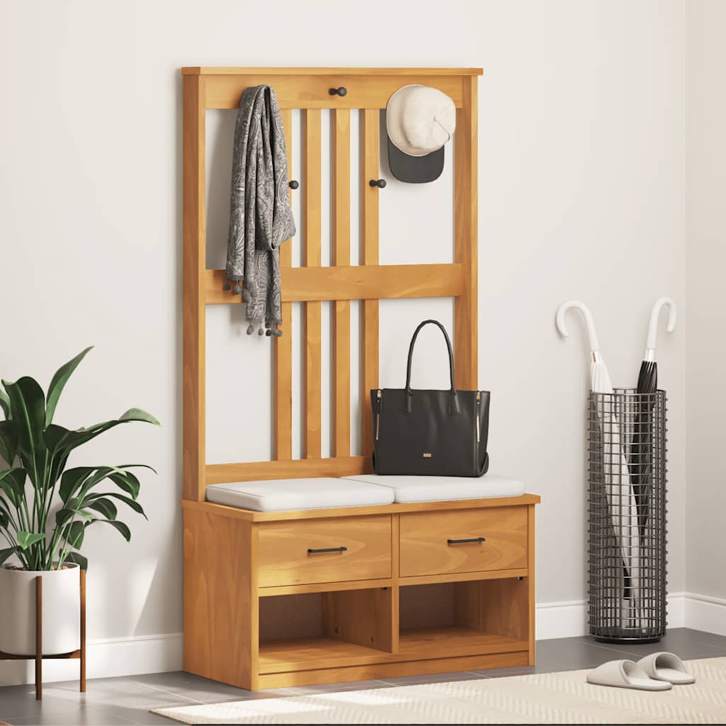 Hall Tree SANDNES 87x40x159.5cm Solid Wood Pine