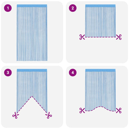 String Curtains 2 pcs Light Blue 100x250 cm