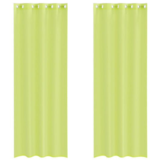 Voile Curtains with Grommets 2 pcs Apple Green 140x300 cm